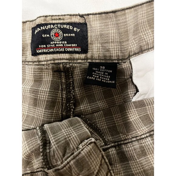 Men’s American Eagle Plaid Cotton Shorts Size 38 Classic Fit - Picture 3 of 5